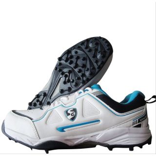 SG Club 5.0 Stud Cricket Shoes White Navy Teal