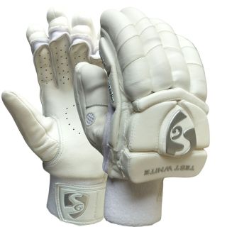 SG Test Cricket Batting Gloves (Mans Size Right-Handed) All White