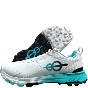 One8 Pitch 18 Cricket Shoes Jersey White And Sonic Blue