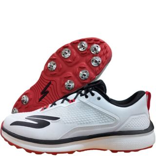 Skechers 214200 Elite Spike Cricket Shoes White Black Yellow