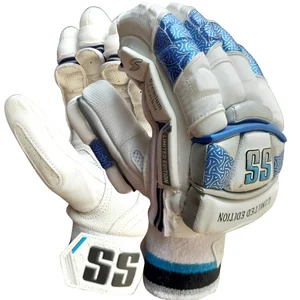 SS Limited Edition Cricket Batting Gloves White,Blue (Mans Size Right-Handed)