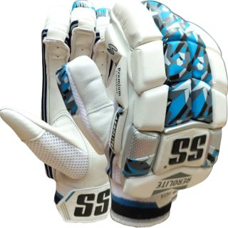 SS Aerolite Cricket Batting Gloves White and Blue Right Hand