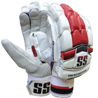 SS Millenium Pro Cricket Batting Gloves White (Mens Size Right-Handed)