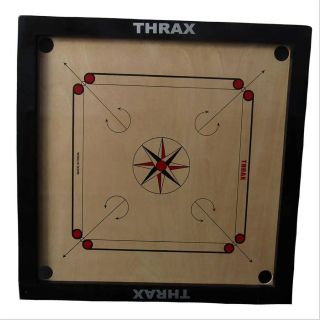 Thrax Turbo Carrom Board Full Size with Coins and Striker