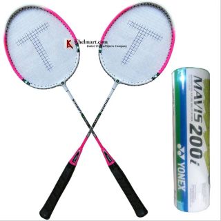 Set Of 2 Thrax Smash Power 2000 Badminton Racket And YONEX Mavis 200 i Nylon Shuttlecock pack of 6pc