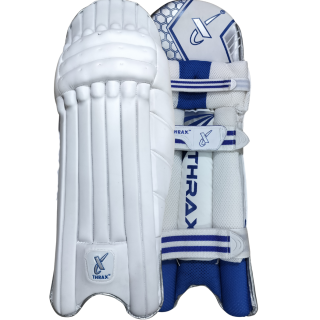 Thrax Armourx Cricket Batting Pads White Blue (Mens Right Hand Side)