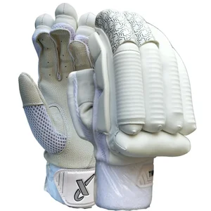 Thrax Pro lite Cricket Batting Gloves All White (Mens Size Right-Handed)
