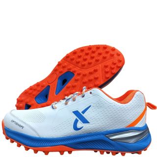 Thrax Rampaze Rubber Cricket Stud Shoes White,Turquoise Blue, Orange