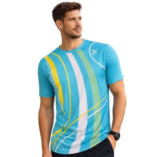 Thrax TS 1008 Badminton T Shirt White And Lime Baseimage01