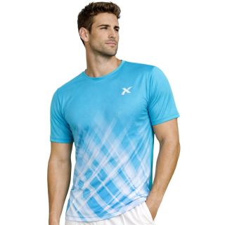 Thrax TS 1009 Badminton T Shirt Sky Blue and White Size Medium