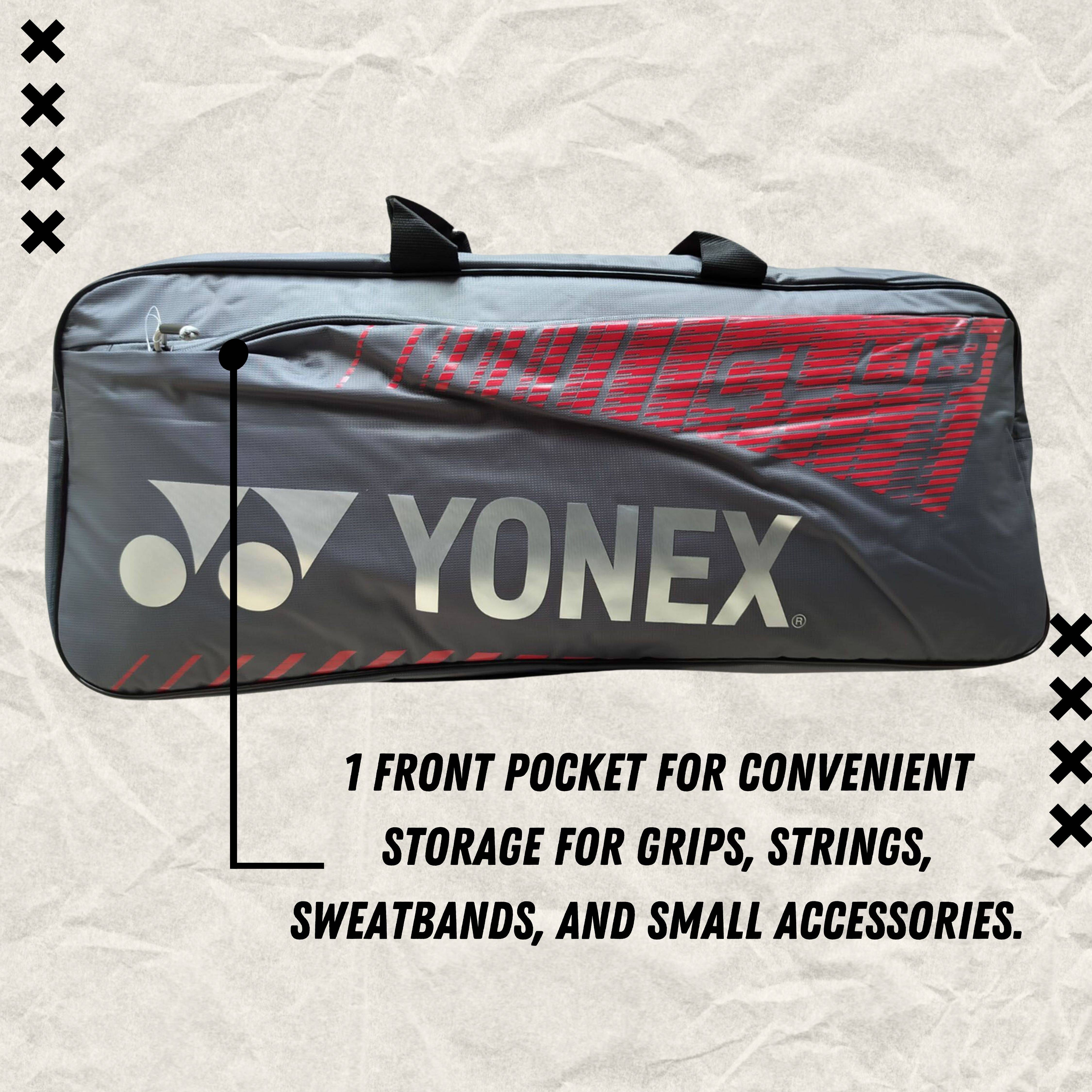 Buy Yonex PC3-Q014-23431WT-SR Badminton Kit Bag Grey Red Color