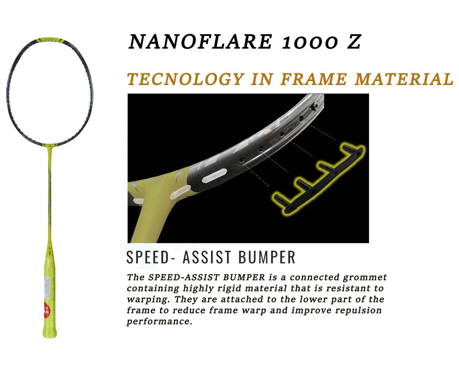 Yonex NANOFLARE 1000 Z M40X carbon frame technology