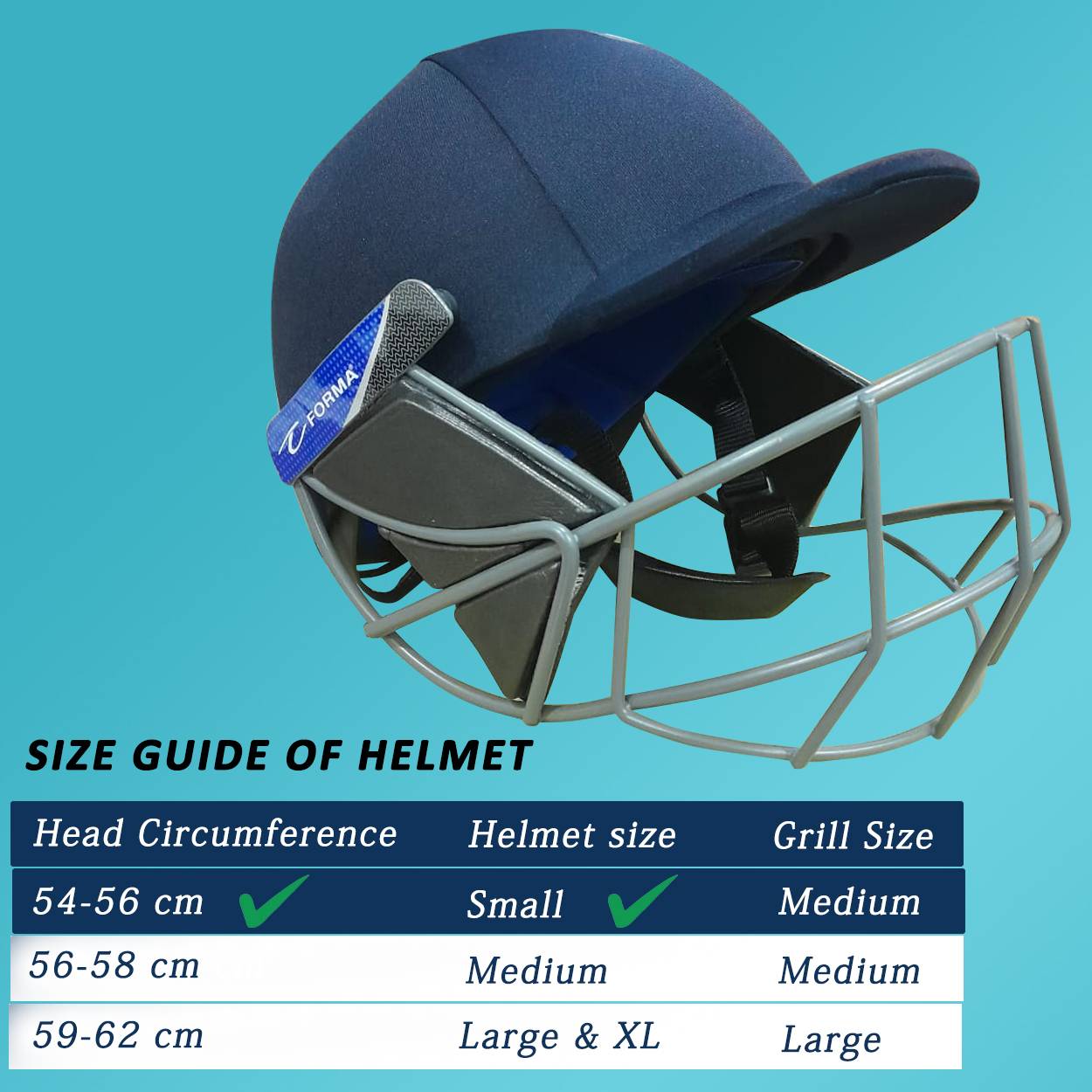 Forma Pro Axis Cricket Helmet Size