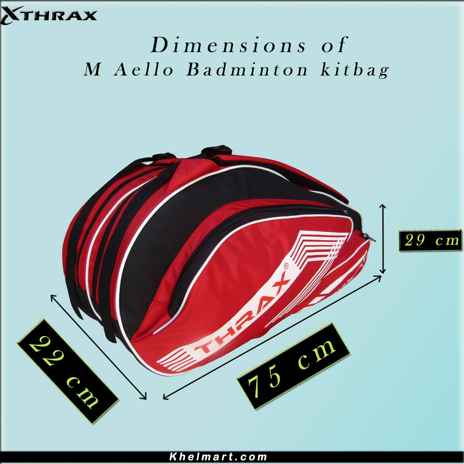  Thrax M Aello Series Badminton Kitbag Red Black