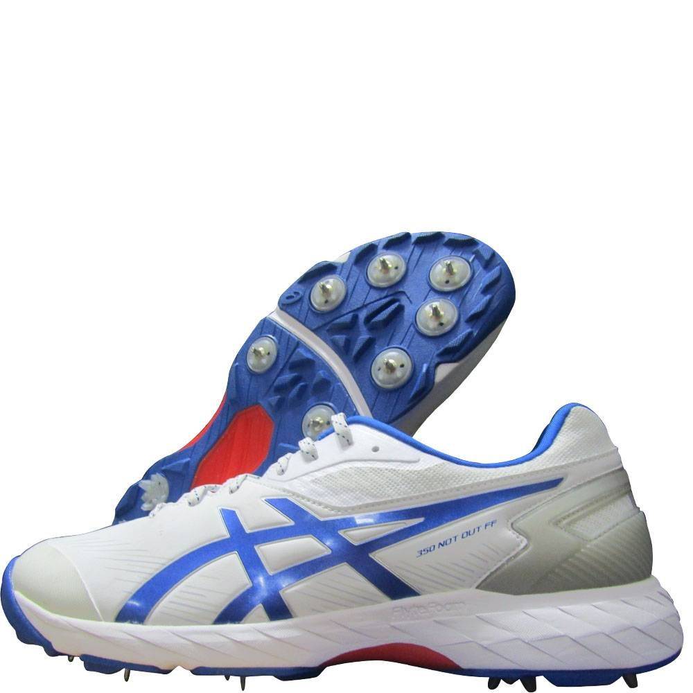 Asics 350 Not Out FF Leather Full Spike Cricket Shoes White and Peacoat Buy Asics 350 Not Out FF Leather Full Spike Cricket Shoes White and Peacoat Online at Lowest Prices in