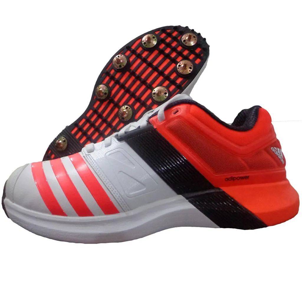 Adidas ADIPOWER Vector Full Spike Cricket Shoes Red and Black
