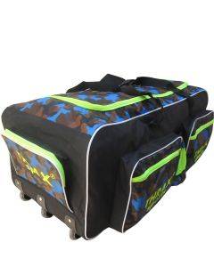 Thrax Super Pack Wheel Cricket Kit Bag Army Blue Black Lime