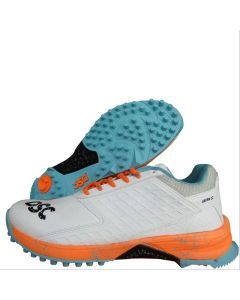 DSC Jaffa 22 Stud Cricket Shoes White Orange