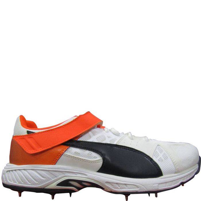 Puma EvoSpeed 18.1 Bowl Spike Cricket Shoes White Black Orange and Purple Buy Puma EvoSpeed 18.1 Bowl Spike Cricket Shoes White Black Orange and Purple Online at Lowest Prices in India khelmart