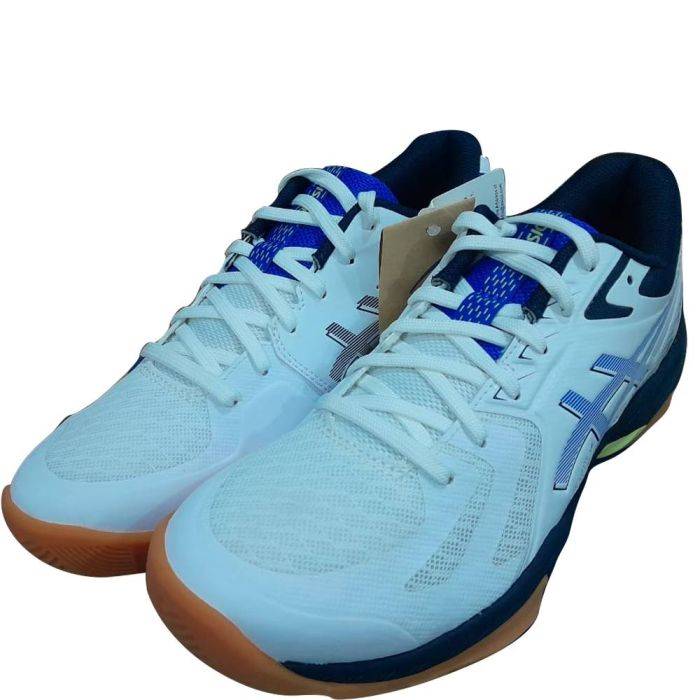 Asics blue and white sales shoes