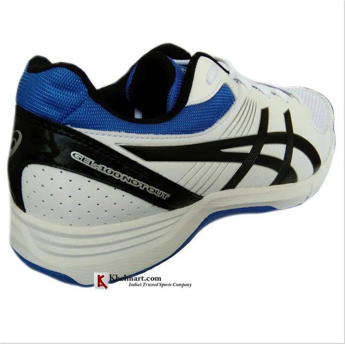 Asics Gel 100 Not Out Full Spike Cricket Shoes color WHITE ONYX AND BLUE Buy Asics Gel 100 Not Out Full Spike Cricket Shoes color WHITE ONYX AND BLUE Online at Lowest