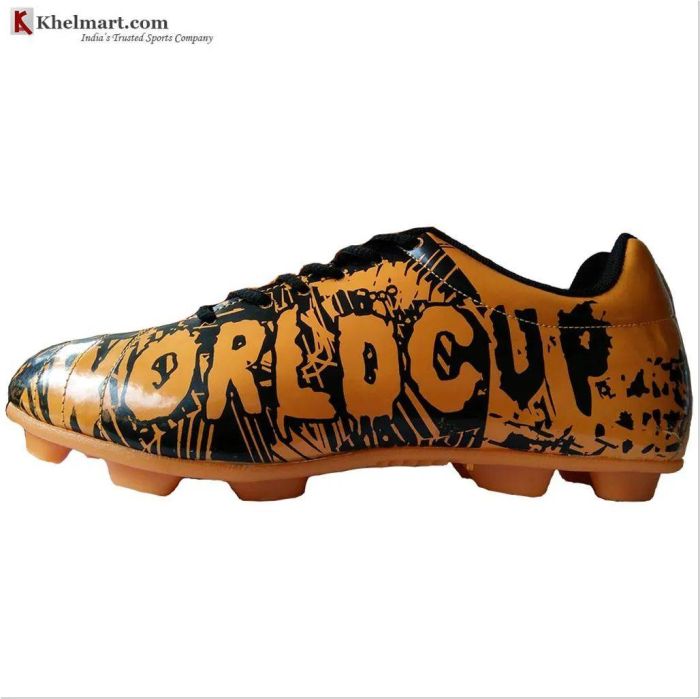 Cosco World Cup Football Shoes Orange and Black