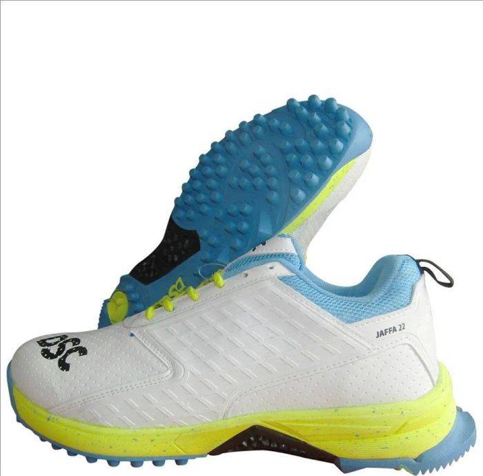 DSC Jaffa 22 Stud Cricket Shoes White Lime Buy DSC Jaffa 22 Stud Cricket Shoes White Lime Online at Lowest Prices in India khelmart
