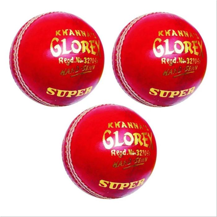 Khanna Glorex Super Leather Cricket Ball 3 Ball Set, Buy Khanna Glorex