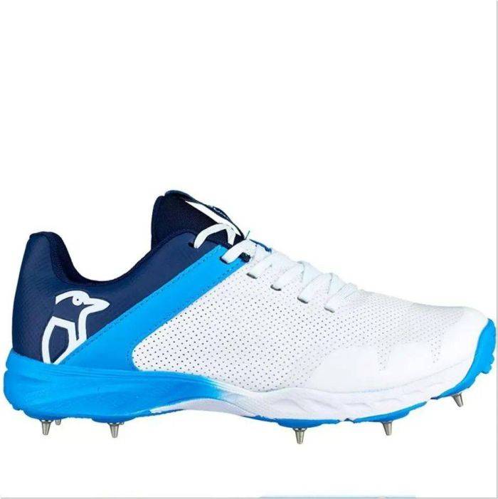 Kookaburra Pro 2000 Spike Cricket Shoes White Blue Buy Kookaburra Pro 2000 Spike Cricket Shoes White Blue Online at Lowest Prices in India khelmart