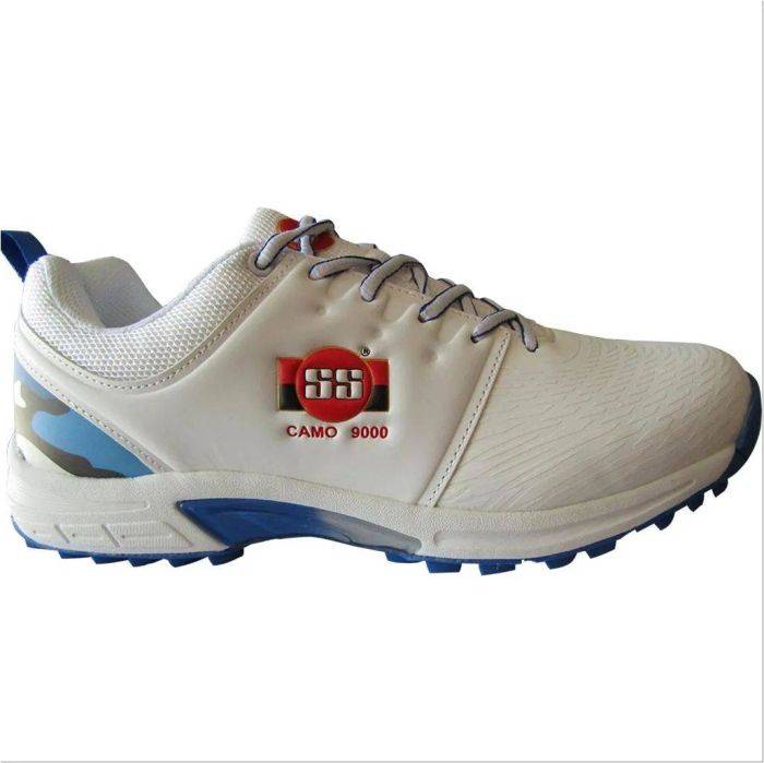 SS Camo 9000 Stud Cricket Shoes White Blue Buy SS Camo 9000 Stud Cricket Shoes White Blue Online at Lowest Prices in India khelmart