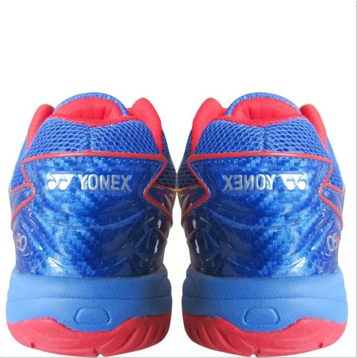 Yonex All England 20 Badminton Shoes Neon Coral Clemetis Blue