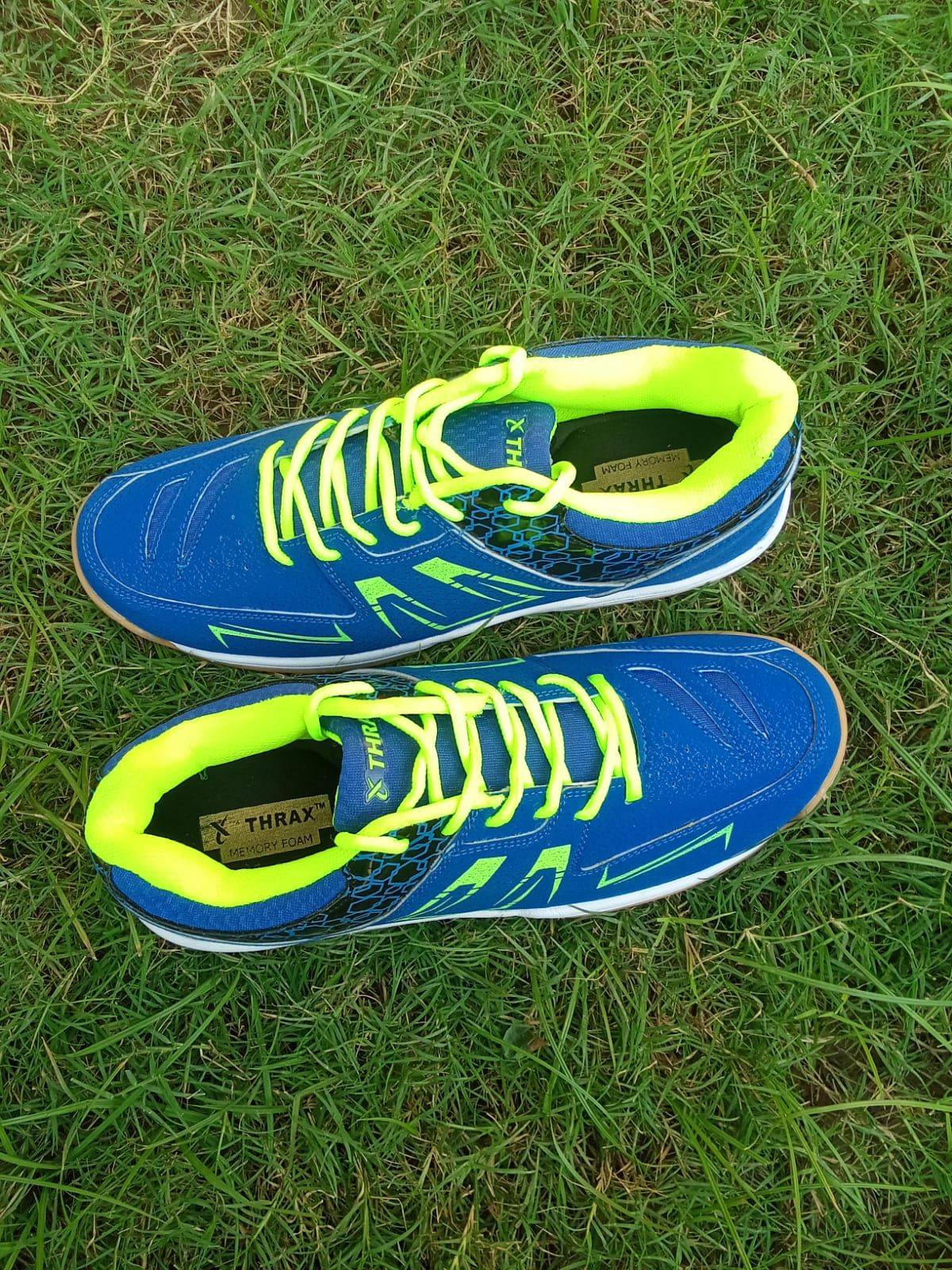 Thrax Court Power 777 Badminton Shoes Blue Lime