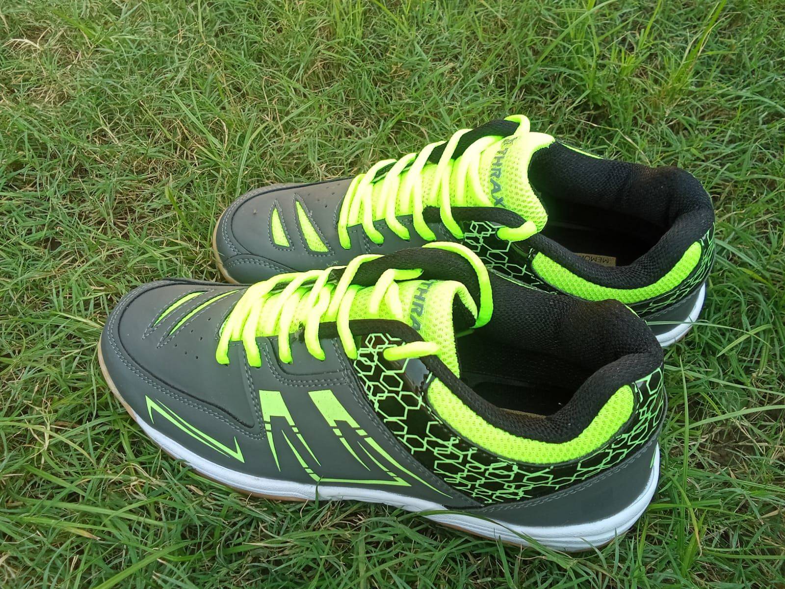 Thrax Court Power 777 Badminton Shoes Gray Lime