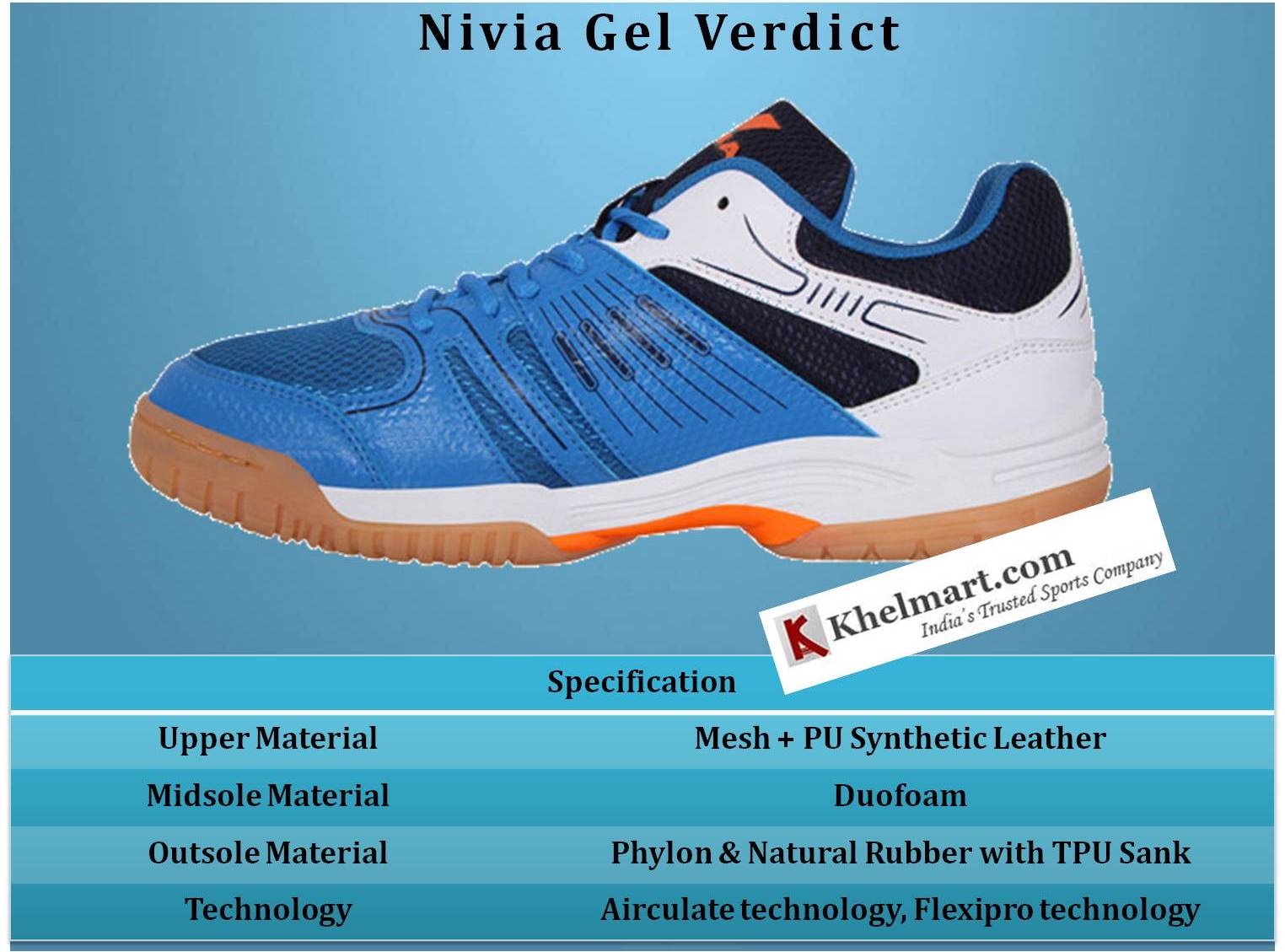 Nivia_Gel_Verdict_Badminton_Shoes_Specification_Khelmart