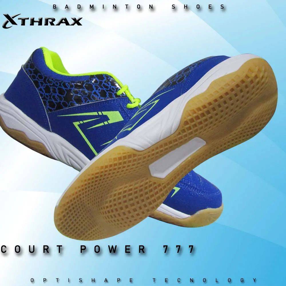 Thrax Court Power 777 Badminton Shoes Blue Lime