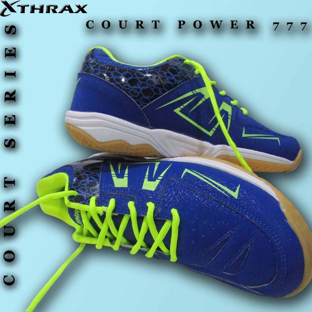 Thrax Court Power 777 Badminton Shoes Blue Lime