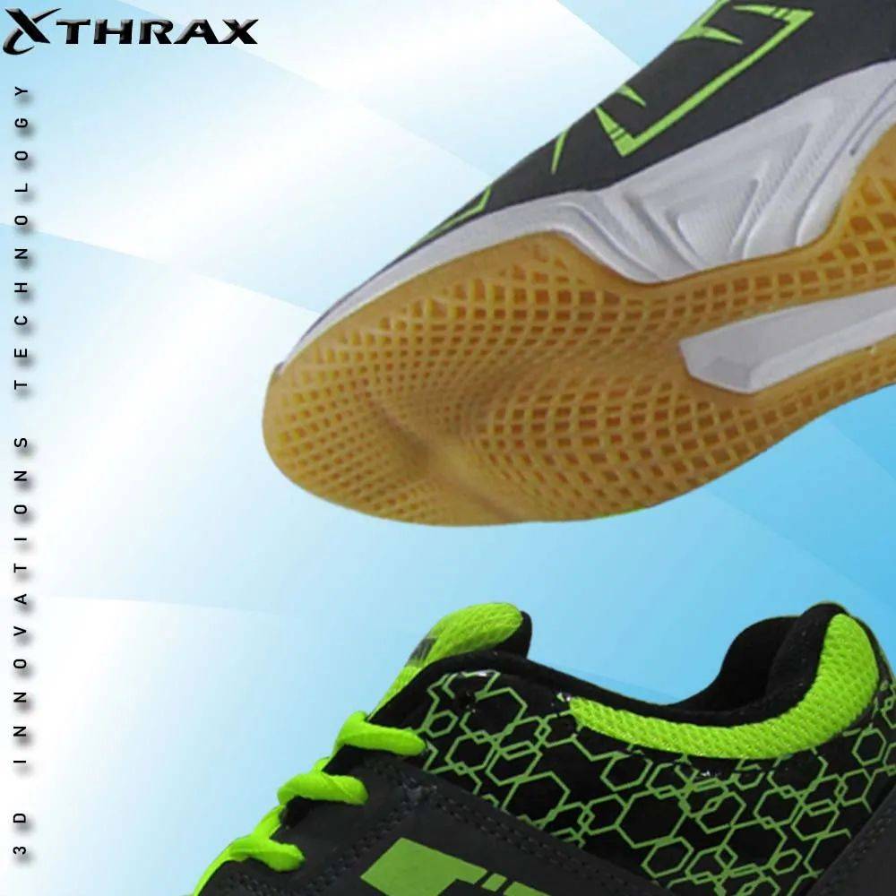 Thrax Court Power 777 Badminton Shoes Gray Lime