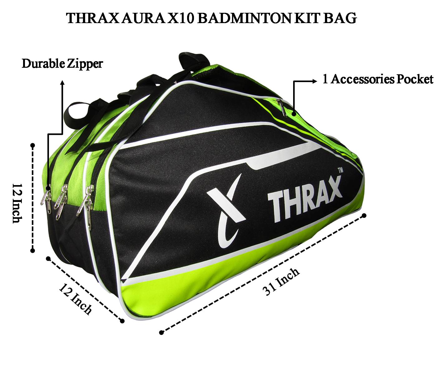 Thrax_Aura_X10_Badminton_Kit_Bag_Black_Lime_Specification_Khelmart