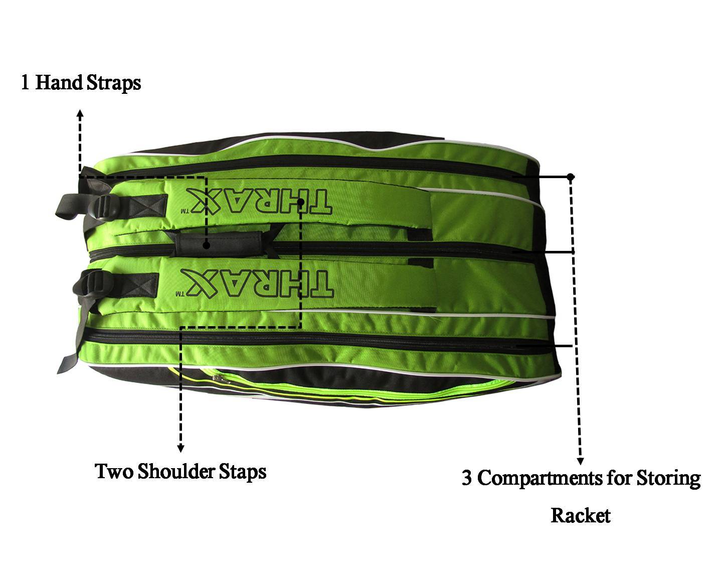 Thrax_Aura_X10_Badminton_Kit_Bag_Black_Lime_Specification_Khelmart_1