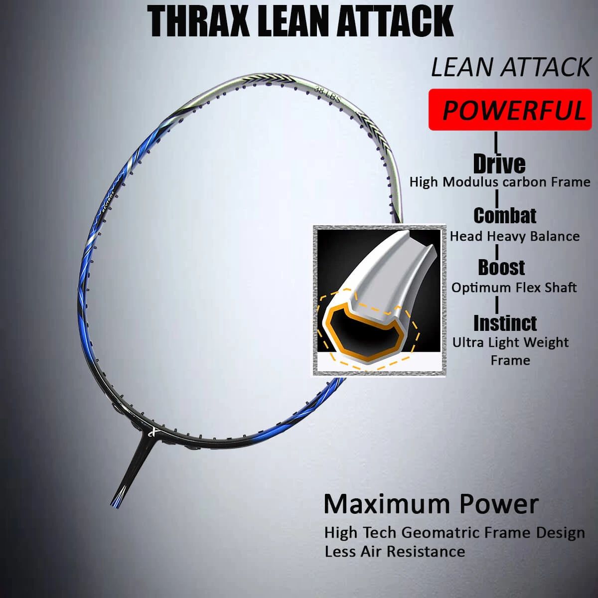 Thrax_C_Hawk_99_Badminton_Racket_Lean_Attack_Technology