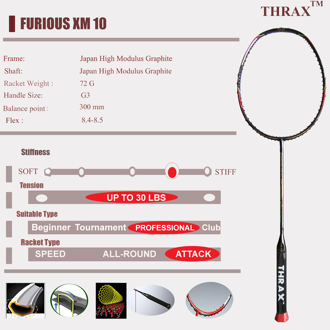 Thrax_Furious_XM_10_Badminton_Racket_Specification_AB