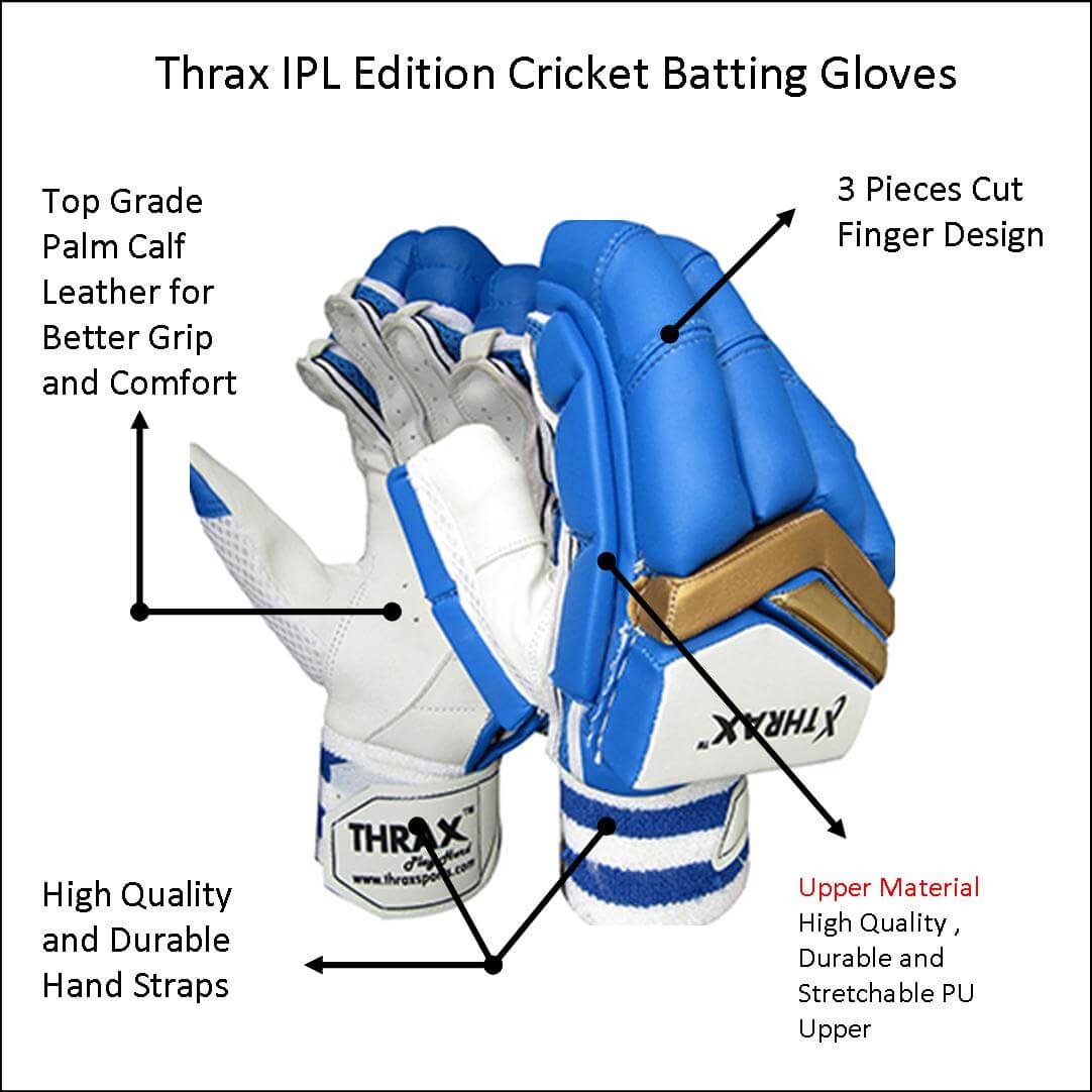 Thrax IPL Edition Cricket Batting Gloves Blue, Buy Thrax IPL Edition