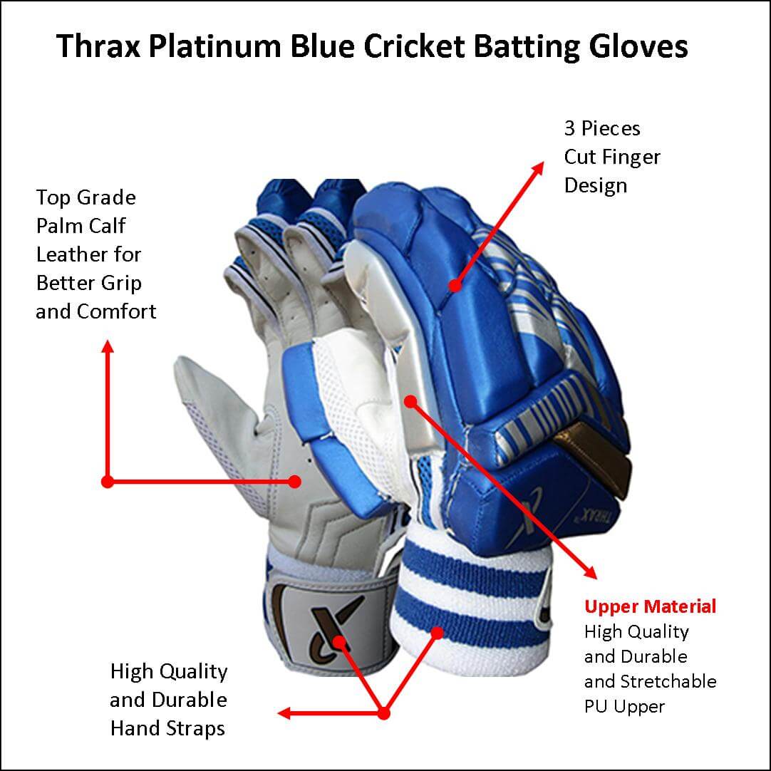 Thrax Platinum Blue Cricket Batting Gloves, Buy Thrax Platinum Blue