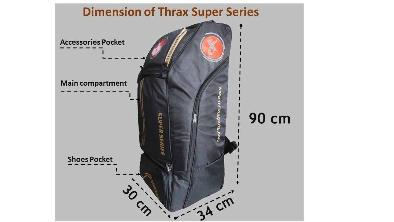Thrax Super Series Duffle Cricket Kit Bag Black, Buy Thrax Super