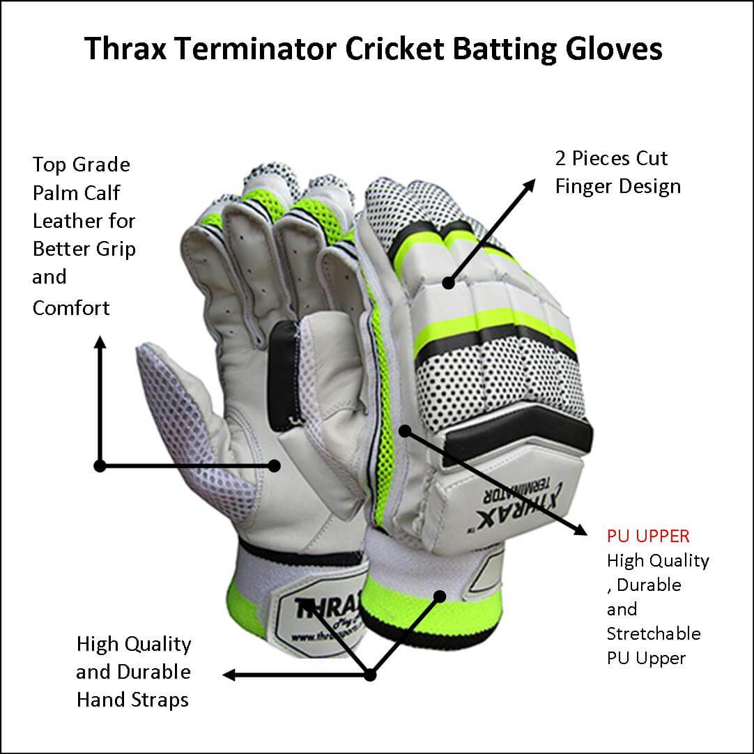 Thrax Terminator Cricket Batting Gloves Lime, Buy Thrax Terminator