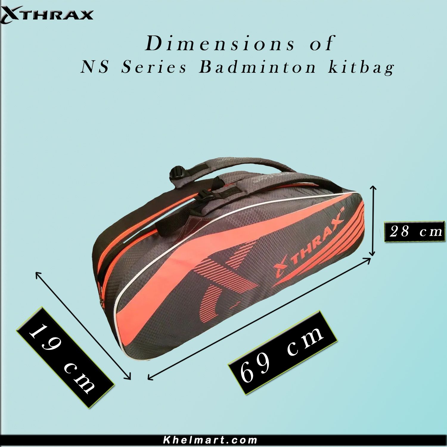 Thrax NS Series Badminton KitBag Orange And Black