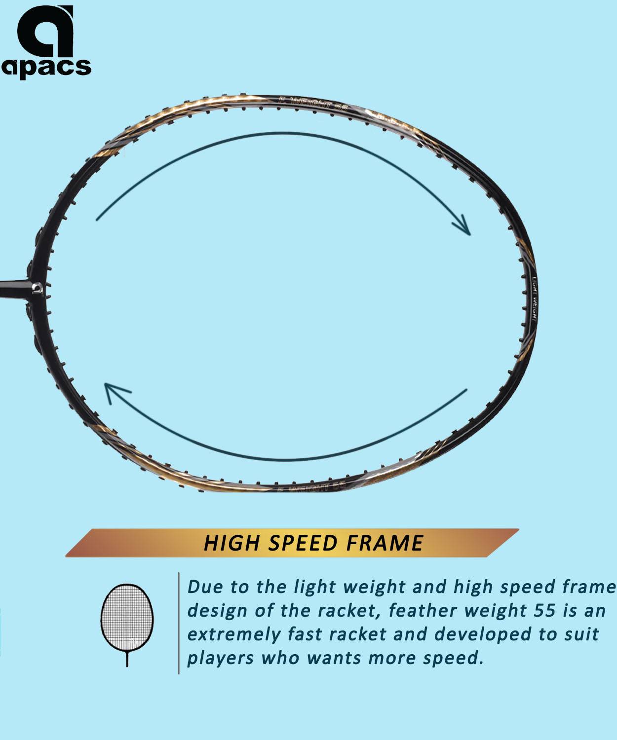 APACS Feather Weight 55 Badminton Racket