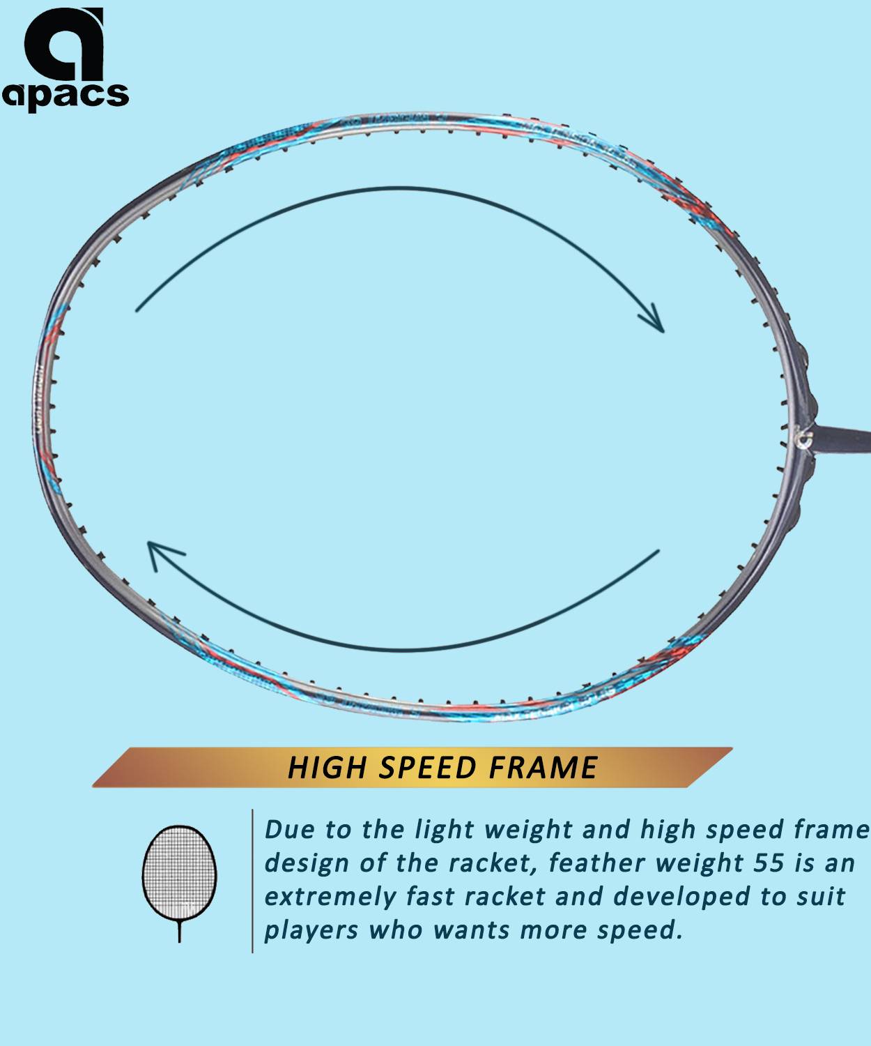 APACS Feather Weight 65 Badminton Racket