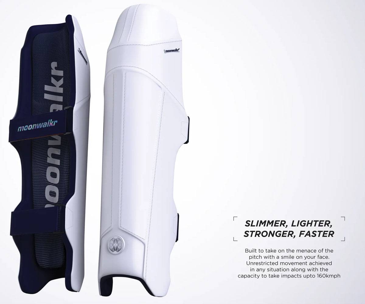 Moonwalkr Cricket Batting Medium Size Pads WHITE