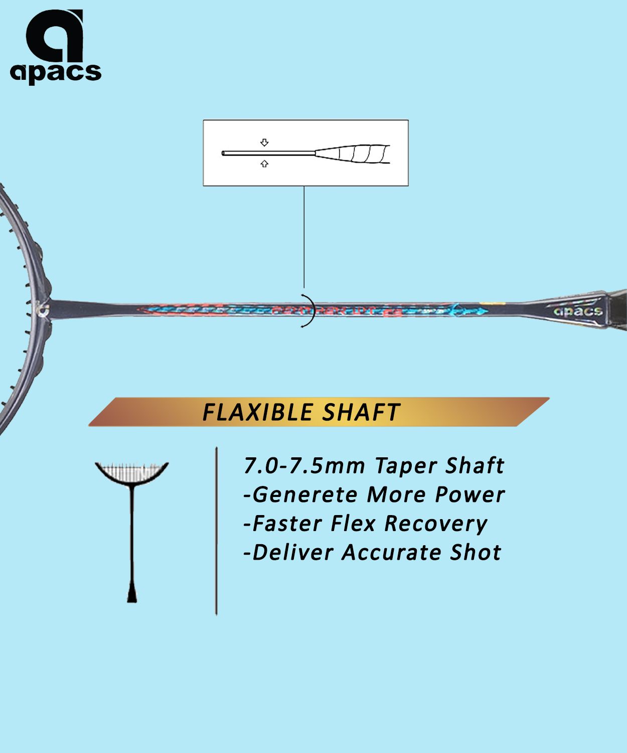APACS Feather Weight 65 Badminton Racket